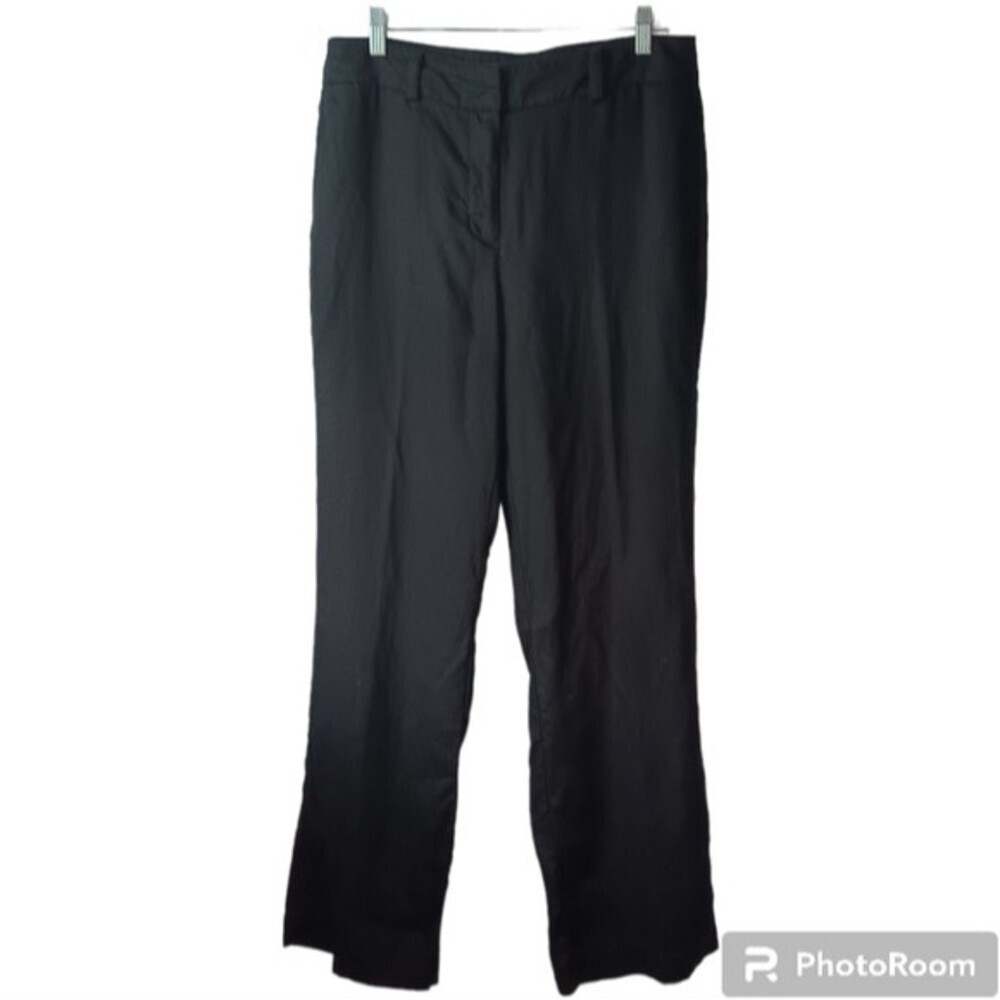 Orvis Pants Women's 10 Black 100% Linen Straight Leg